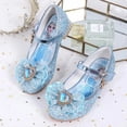 thumbnail image 2 of Zapatos de cuero para niños de Disney, zapatos de vestir de boda para niñas, zapatos de baile con lazo de princesa Frozen Elsa para niñas, zapatos casuales, Sandals24-Insole 16CM Gao Jinjia LED, 2 of 2