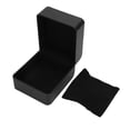 thumbnail image 5 of Caja de almacenamiento de reloj de cuero PU, caja de regalo con almohada suave para reloj, collar, pulsera, color negro, 5 of 5
