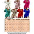 thumbnail image 2 of Beiwei Women Loose Long Sleeve Nightwear Elastic Waist 3 Piece Knitted Outfits Sleepwear Ladies With Pockets Home Clothes Pajamas Sets Green 3XL, 2 of 2
