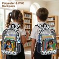 thumbnail image 4 of ZIATUBLES 17 Inch Clear Backpack, Heavy Duty Fabric & PVC Transparent Bag with Reinforced Strap, Large Capacity Dachshund Bone Stripe Print See Through Bookbag for School, Work & Travel, 4 of 7