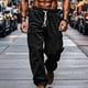 thumbnail image 1 of Pantalones largos para hombre, lisos, informales, con correa elástica, para fitness al aire libre, pantalones cargo, pantalones para hombre, 1 of 5