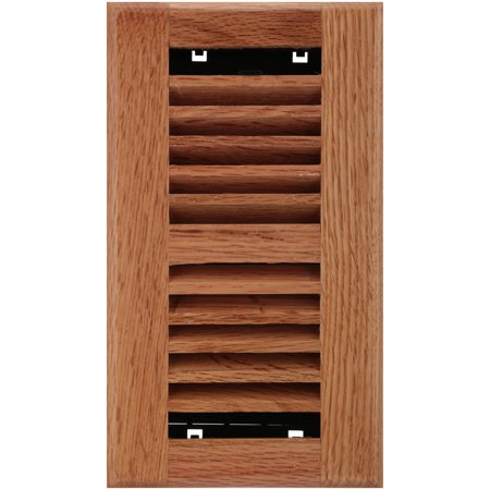 Decor Grates® 4" x 8" Louvered™ Solid Oak Natural Floor Register