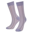 thumbnail image 2 of Deago 1-5 Pairs Mens Silk Socks Sheer Dress Socks Ultra Thin Nylon Business Sox Summer Cool Crew Socks (Gray), 2 of 8