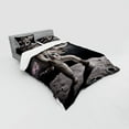 thumbnail image 2 of Ambesonne Cat Bedding Set 4 Pcs, Whimsical Astronaut Kitty Moon, King, Dark Purple Grey Coconut, 2 of 2