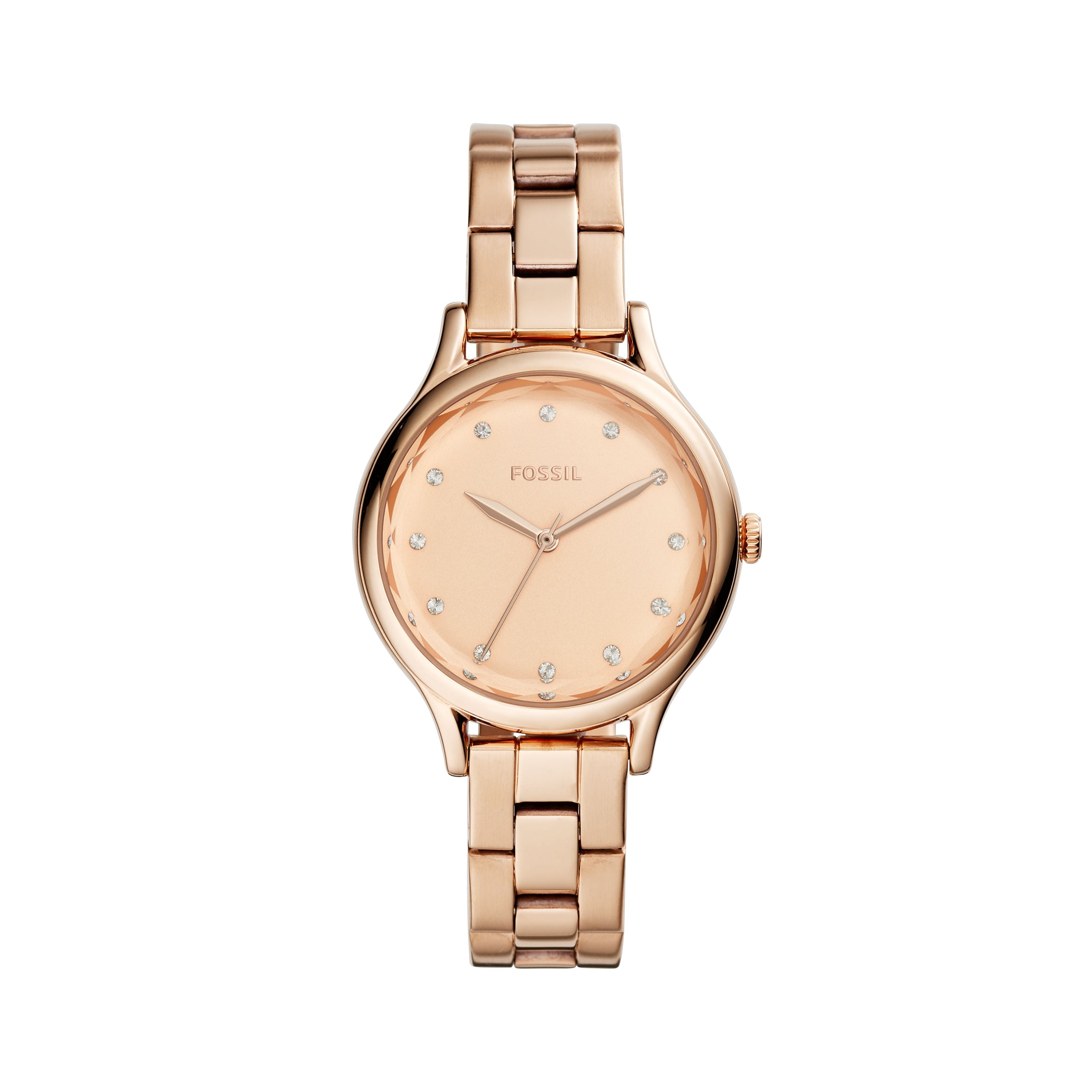 Buy Fossil Outlet Womens Laney ThreeHand, Rose GoldTone Stainless