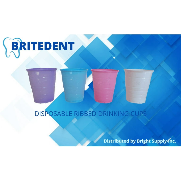 1000 Purple Plastic Disposable Ribbed Drinking Dental Cups, 5 Oz