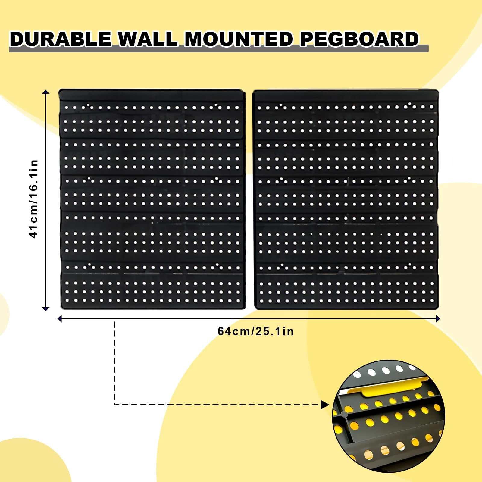 Wall Mounted Storage Bins Organizer Set, 30PCS Plastic Nut & Bolt Organizer with Pegboard, Screw Storage Bins for Garage, Workshop, Craft & Hardware Organization (Yellow & Black, Small)