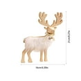 thumbnail image 3 of Wooden Reindeer Figurines for Christmas Decor Gold Tabletop Reindeer Statues Small Decorative Deer Figurines for Indoor Christmas Tabletop Mantle Decorations, 3 of 6