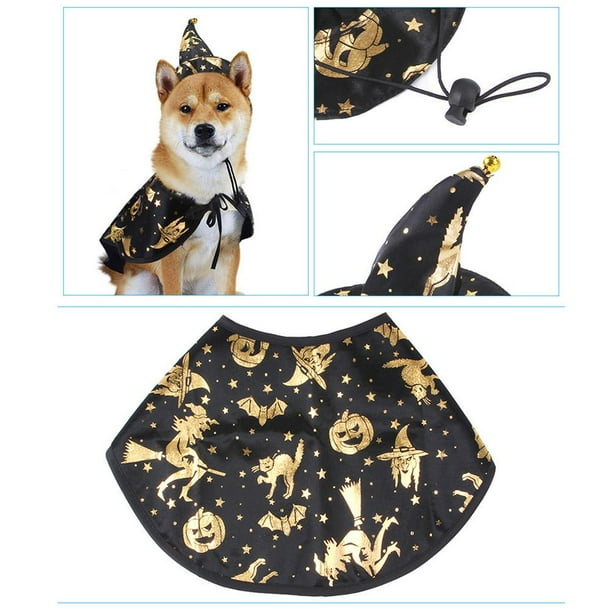 Baohd Set of Halloween Pet Wizard Cloak Hat Halloween Costume