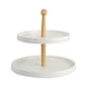 thumbnail image 1 of Matsuzay Bandejas para servir pasteles, de estilo Simple para el hogar, soporte de postre para fiesta de boda de Color sólido, soportes de Mostrada Blanco doble nivel redondeado, 1 of 6