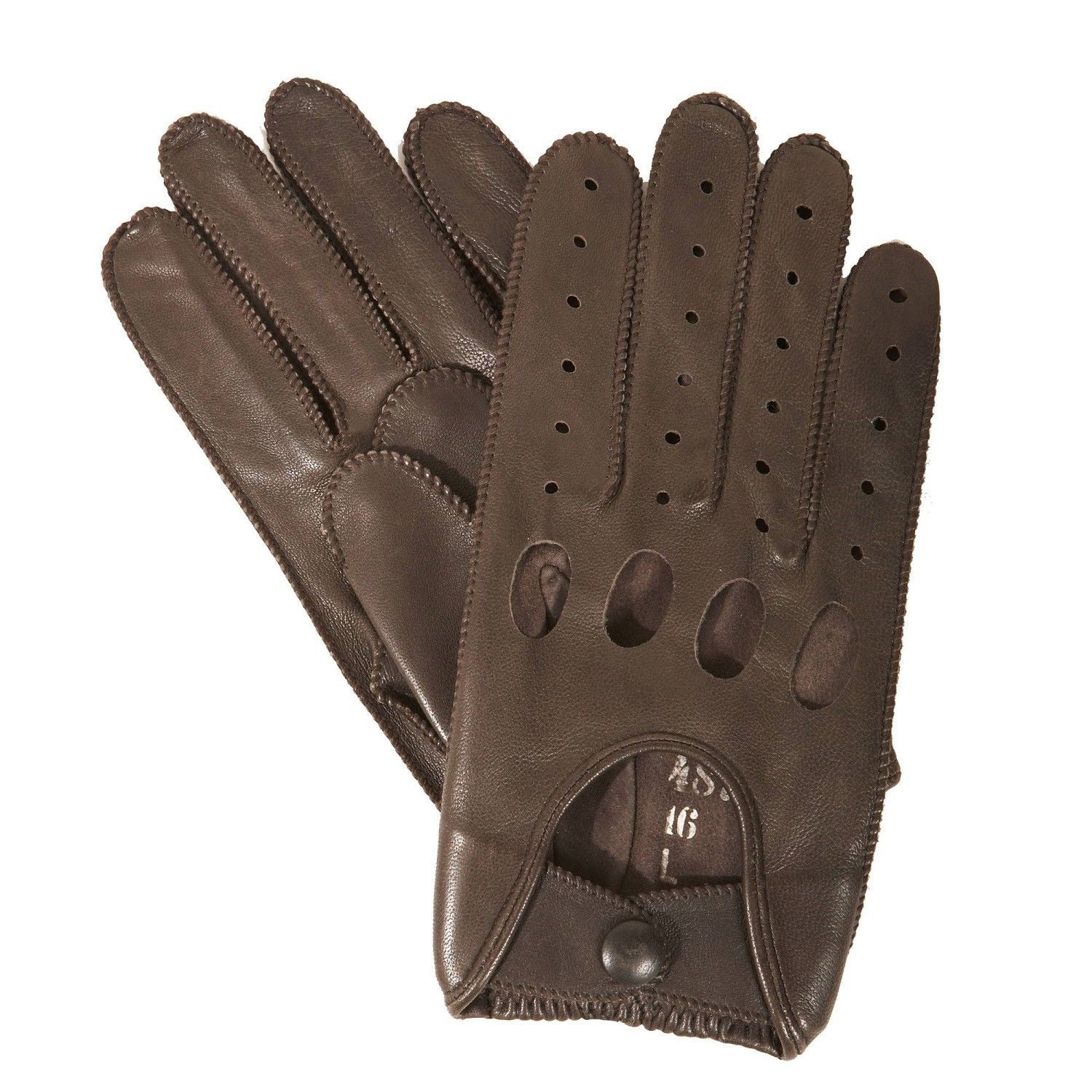 Size Xlarge Mens Classic Leather Unlined Driving Gloves, Brown ...