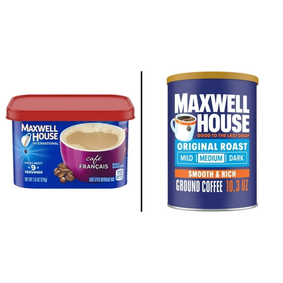 Maxwell House International Cafe Francais 7.6 oz & Maxwell House Original Roast Ground Coffee 10.3 oz