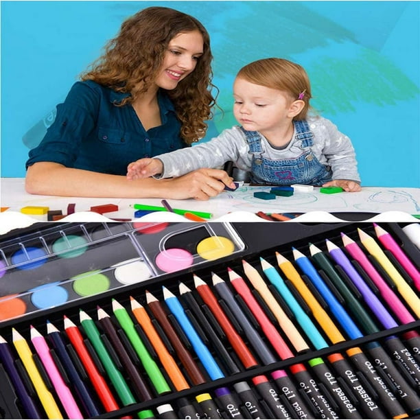 Ensemble d'art pour enfants 150 pièces, kit de dessin de peinture, kit de  coloriage avec crayons de couleur, marqueurs, kits de dessin d'art, cadeau  parfait pour garçons filles de 4 à 12