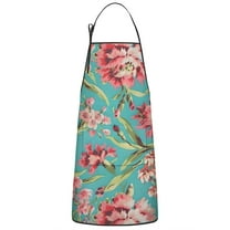 Pioneer Flower Floral Print Pattern Apron-Garden Aprons for Women with Pockets-Cotton Linen Waterproof Kitchen Cooking Gardening Aprons Adjustable for Kitchen,Cooking,BBQ and Salon 33x27 Inch