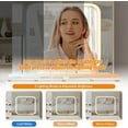 thumbnail image 4 of Ourlova Vanity Set with Sliding Mirror, Electrical Outlet, 4 Drawer Dresser, Stool, 3 Color Lighting, 4 of 7
