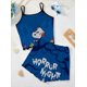 thumbnail image 1 of Conjuntos cortos para mujer, 2 piezas, pijama, falda, camiseta, top, vestido lencero, traje de mujer, Snoopy, ribete de lechuga, ropa elegante de verano 2024, 1 of 5