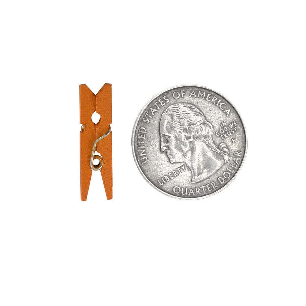 JAM Paper Wood Clothespins, Orange, Small 7/8 inch Clips, 50/Pack