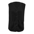 thumbnail image 5 of Women's Pocket Solid Color Sleeveless Cropped Fleece Button Vest Jacket Vest Coat for Fall and Winter, Short Style, Winter Clothes for Women,Black,M, 5 of 5