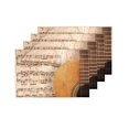 thumbnail image 4 of MKHERT Retro Guitar On Old Musical Paper Musical Instruments Placemats Table Mats for Dining Room Kitchen Table Decoration 12x18 inch,Set of 4, 4 of 4