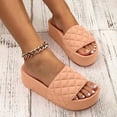thumbnail image 3 of Platform Slip on Sandals for Women 2025 Summer Beach Casual Open Toe Home House Slides Indoor Outdoor, 3 of 9