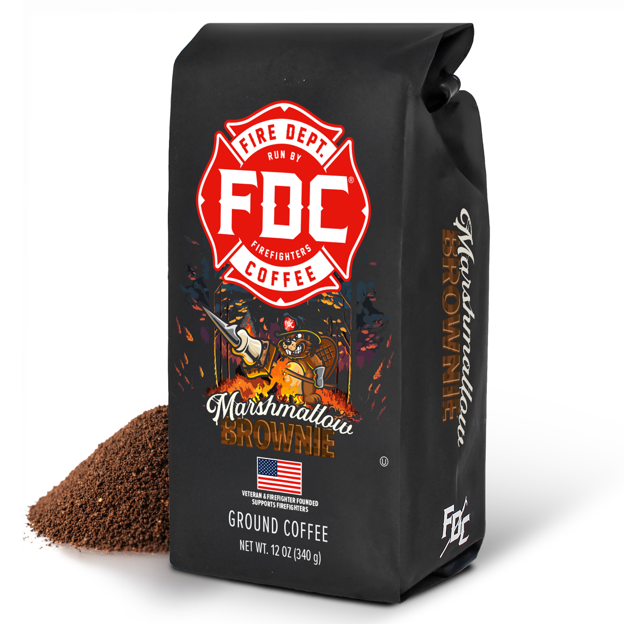 Fire Department Coffee Marshmallow Brownie Medium Roast Premium Ground Coffee, 12 oz