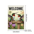 thumbnail image 4 of AMHNF Welcome Hummingbirds Linen Garden Flag for Spring Summer Home Outdoor Garden Yard Door Decor 12x18 inch, 4 of 5