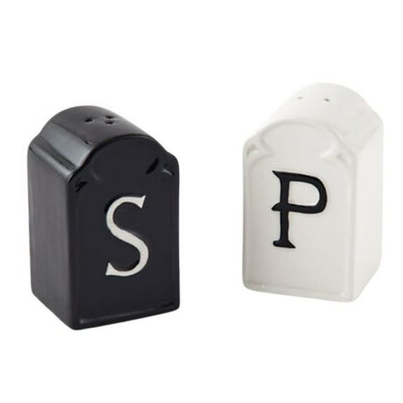 Tabletop Gravestone Salt & Pepper Ceramic Shakers Headstone Wi0037
