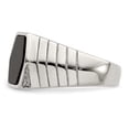 thumbnail image 4 of Sterling Silver Rhodium-plated Men's CZ & Onyx Ring, 4 of 6