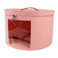 thumbnail image 1 of Caja para guardar sombreros, organizador apilable de fieltro con tapa antipolvo para armario. Rosa 33x26cm, 1 of 9