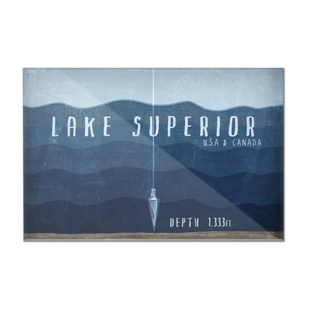 Lake Superior Depth Chart Lake Superior, Wisconsin - Lake Essentials - Lake Depth - Lantern Press Artwork (12x8 Acrylic Wall Art Gallery Quality) ()