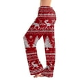 thumbnail image 2 of Resicozy Christmas Pajama Bottoms for Women Soft Wide Leg Lounge Pants Comfy Drawstring Trendy Long Pajamas Pants Wine S, 2 of 7