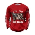 thumbnail image 2 of Mens Flag Printed Long Sleeve Crew Neck Tee Shirts 4th of July Tops Slim Fit Patriotic T-Shirt Trendy Casual Independence Day Clothes, 2 of 4