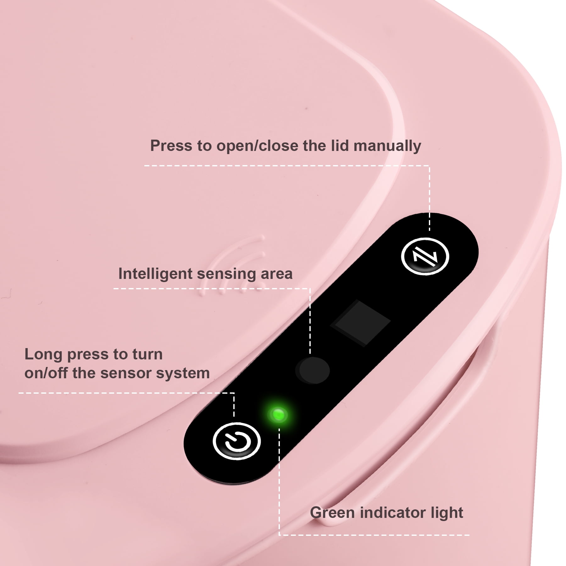 Cesun 5 Gallon Trash Can, Touchless Sensor for Bathroom, Office, RV, Bedroom, Living Room, Pink