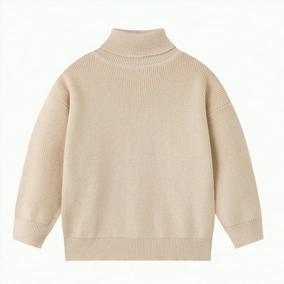 Ccpelsie Boys' and Toddler Long Sleeve Classic V-Neck Pullover Sweater Fall Warm Top for Kids(Beige,4-5 Years)