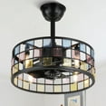 thumbnail image 2 of 18" Caged Ceiling Fan with Light Remote Control Reversible Blades 3 Speeds Modern Indoor Lighting Fixture, 2 of 4
