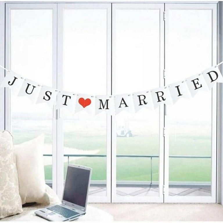 JUST MARRIED Wedding Banner Set-wedding Decorations Bridal Shower And  Engagement Photo Path Car Decoration 