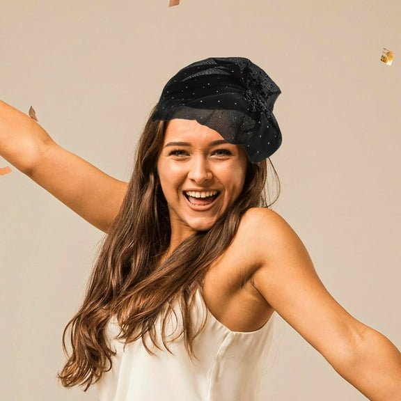 OUNONA Beautiful Lace Headband Black Fabric for Wedding and Social Gatherings