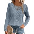 thumbnail image 2 of Buigttklop Women Fall Sweaters Round Neck Hollow Out Cute Winter Pullover Sweaters Trendy 2024 Loose Fit Casual Tops, 2 of 6