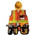 thumbnail image 6 of SUXIAN Boys Halloween Engineer Repairman Costume Set Vest Hat and Tool Props Role Play Outfit for Kids Orange, 6 of 6