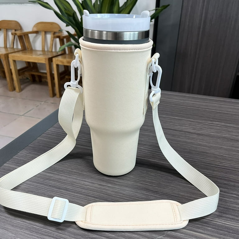 Water Bottle Carrier Bag Compatible with Stanley 40 oz Tumbler with Handle,  Water Bottle Holder with Strap Lanyard, Neoprene Water Bottle Pouch for