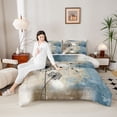 thumbnail image 4 of Homewish Cartoon Rustic Dandelion Bedding Comforter Set, Grey Blue Watercolor Twin Comforter Sets, Flower Plant Botanical Reversible Bedding Set, Breathable Home Decor, 2pcs, 4 of 8