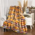 thumbnail image 3 of Home Soft Things Multi Jacquard Faux Fur Throw - Orange - 50x60'', 3 of 13