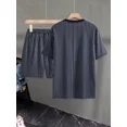 thumbnail image 4 of Hombres Playera Y Pantalones Cortos Con Estampado De Rayas, 4 of 8