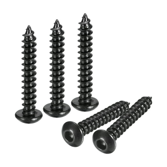 Uxcell Hex Socket Self Tapping Screws, M4 x 25mm Carbon Steel Wood Screw 25pack