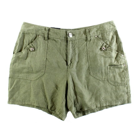 INC - INC NEW Olive Green Women's Size 12 Linen Seamed Flap Pocket ...