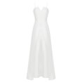 thumbnail image 3 of renvena Womens Off Shoulder Dress Ankle Length Ruffled Maxi Dressing Gown for Wedding Party White L, 3 of 7