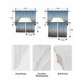 thumbnail image 6 of Grey Ombre Kitchen Curtain and Valance Set 3 Pieces,Rod Pocket Short Tier Curtains 24 Inch Length,Navy Blue Gray Gradient Modern Abstract Art Swag Topper Small Window Treatment for Cafe Bathroom, 6 of 6