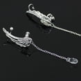thumbnail image 5 of Kiplyki 1Pair Silver Angel Wing Crystal Earrings Stud Clip Cuff, 5 of 8