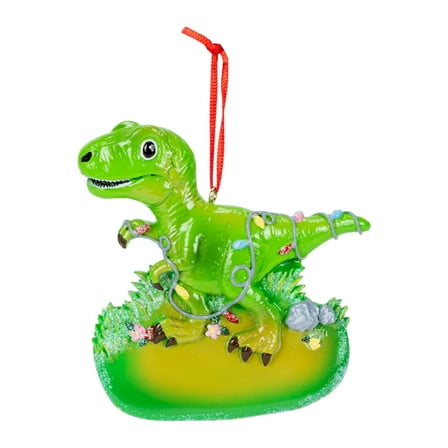 T-Rex Dinosaur With Lights Ornament For Personalization