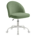 thumbnail image 3 of Homall Home Office Chair Adjustable Vanity Chairs Mid Back Rolling Task Chairs for Bedroom, Living Room or Study,Teddy Velvet,Green, 3 of 4